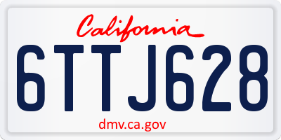 CA license plate 6TTJ628
