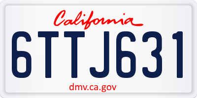 CA license plate 6TTJ631