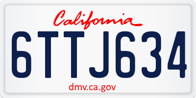 CA license plate 6TTJ634