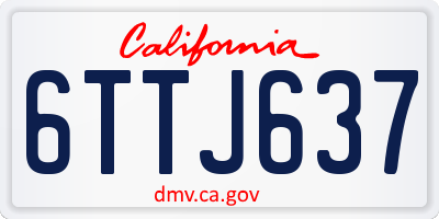 CA license plate 6TTJ637