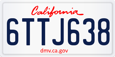 CA license plate 6TTJ638