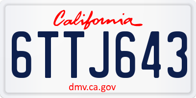 CA license plate 6TTJ643