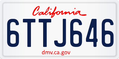CA license plate 6TTJ646
