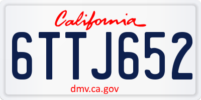 CA license plate 6TTJ652