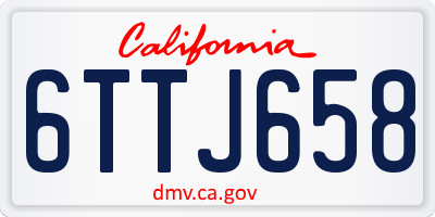 CA license plate 6TTJ658