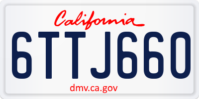 CA license plate 6TTJ660