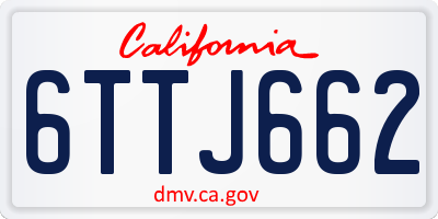 CA license plate 6TTJ662