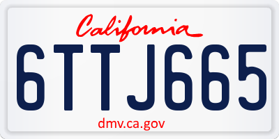 CA license plate 6TTJ665