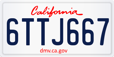 CA license plate 6TTJ667