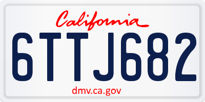 CA license plate 6TTJ682