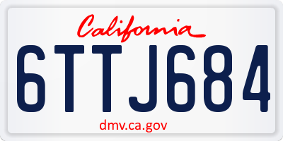 CA license plate 6TTJ684