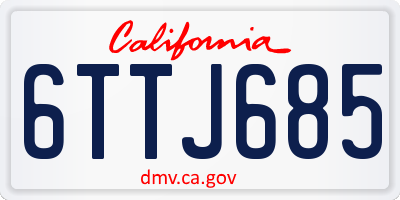 CA license plate 6TTJ685