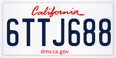 CA license plate 6TTJ688