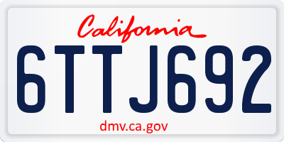 CA license plate 6TTJ692