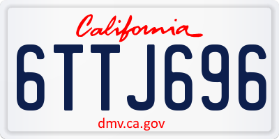 CA license plate 6TTJ696