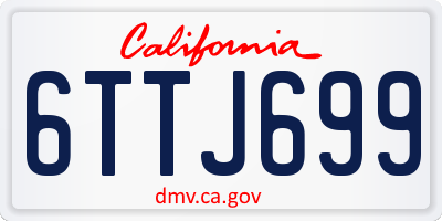 CA license plate 6TTJ699