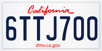 CA license plate 6TTJ700