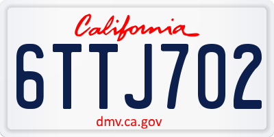 CA license plate 6TTJ702