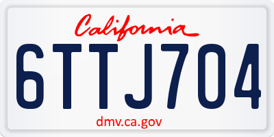 CA license plate 6TTJ704