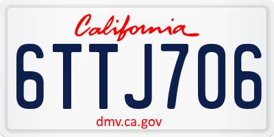 CA license plate 6TTJ706