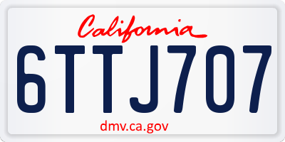 CA license plate 6TTJ707