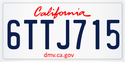 CA license plate 6TTJ715