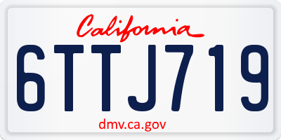 CA license plate 6TTJ719
