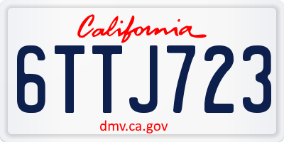 CA license plate 6TTJ723