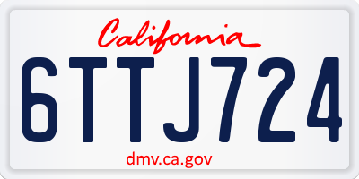 CA license plate 6TTJ724