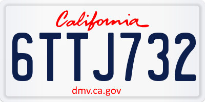 CA license plate 6TTJ732