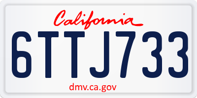 CA license plate 6TTJ733