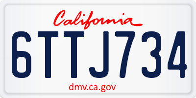 CA license plate 6TTJ734