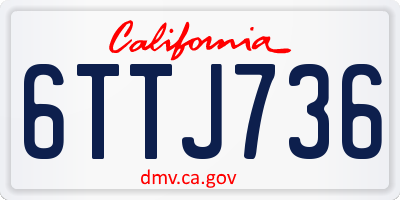 CA license plate 6TTJ736