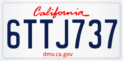 CA license plate 6TTJ737