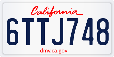 CA license plate 6TTJ748