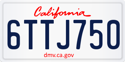 CA license plate 6TTJ750
