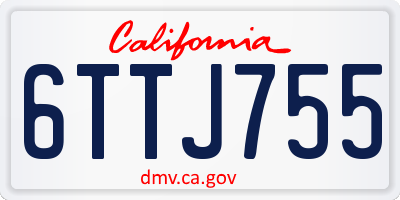 CA license plate 6TTJ755
