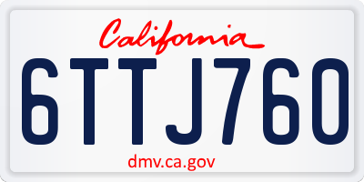 CA license plate 6TTJ760