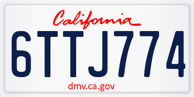 CA license plate 6TTJ774