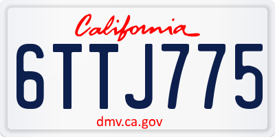 CA license plate 6TTJ775