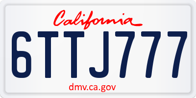 CA license plate 6TTJ777