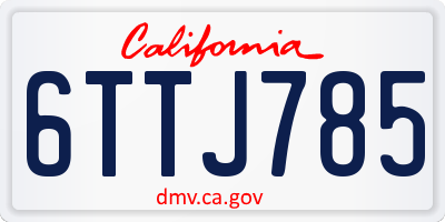 CA license plate 6TTJ785
