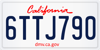 CA license plate 6TTJ790