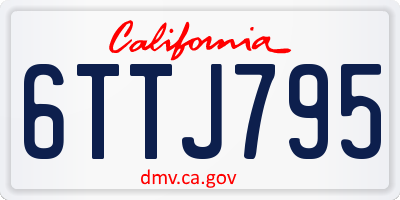 CA license plate 6TTJ795
