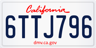 CA license plate 6TTJ796