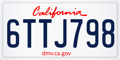 CA license plate 6TTJ798