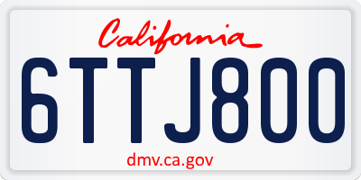 CA license plate 6TTJ800