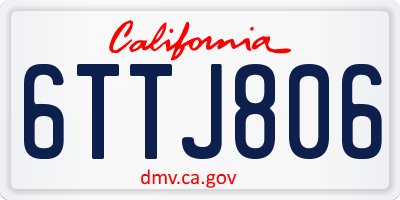 CA license plate 6TTJ806