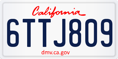 CA license plate 6TTJ809