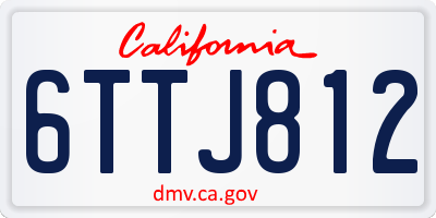 CA license plate 6TTJ812